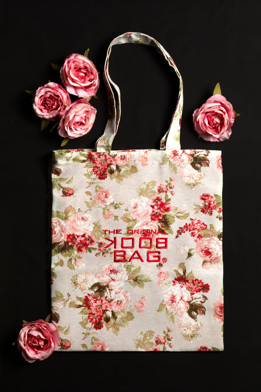 TOTE Bag - Small Flowers with embroidery, lining and two practical pockets