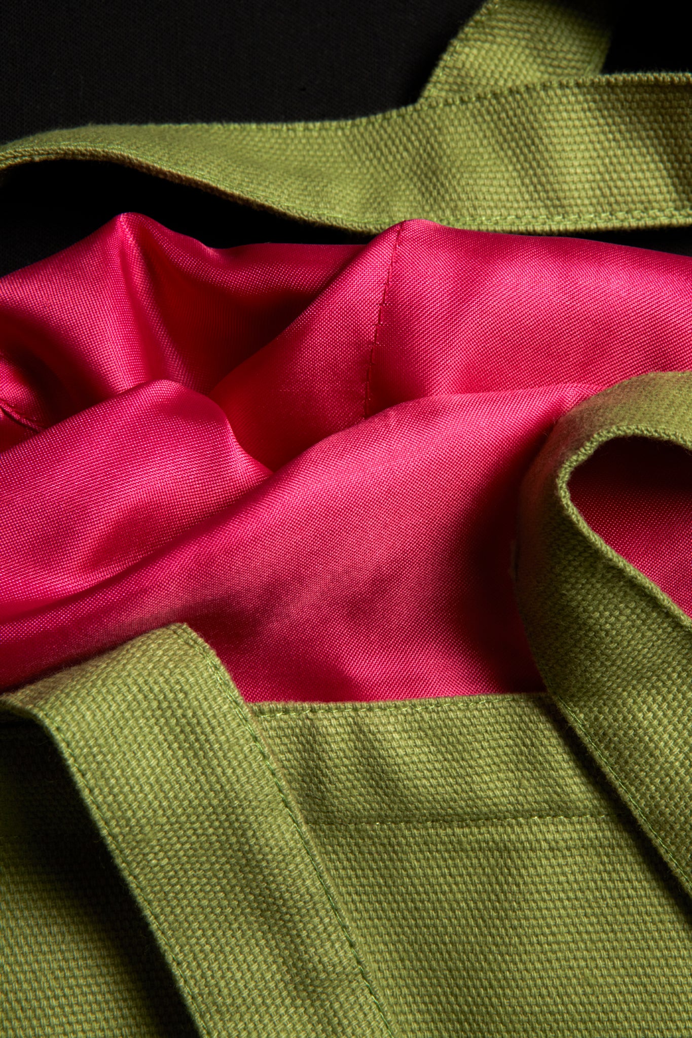 Cotton - Book Bag - Green with inner lining