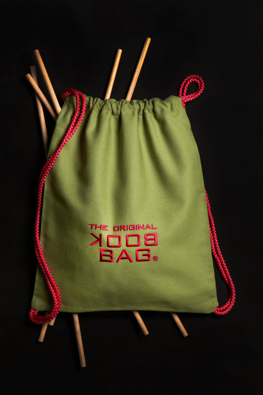 Cotton - Backpack- Green with inner lining and two practical pockets