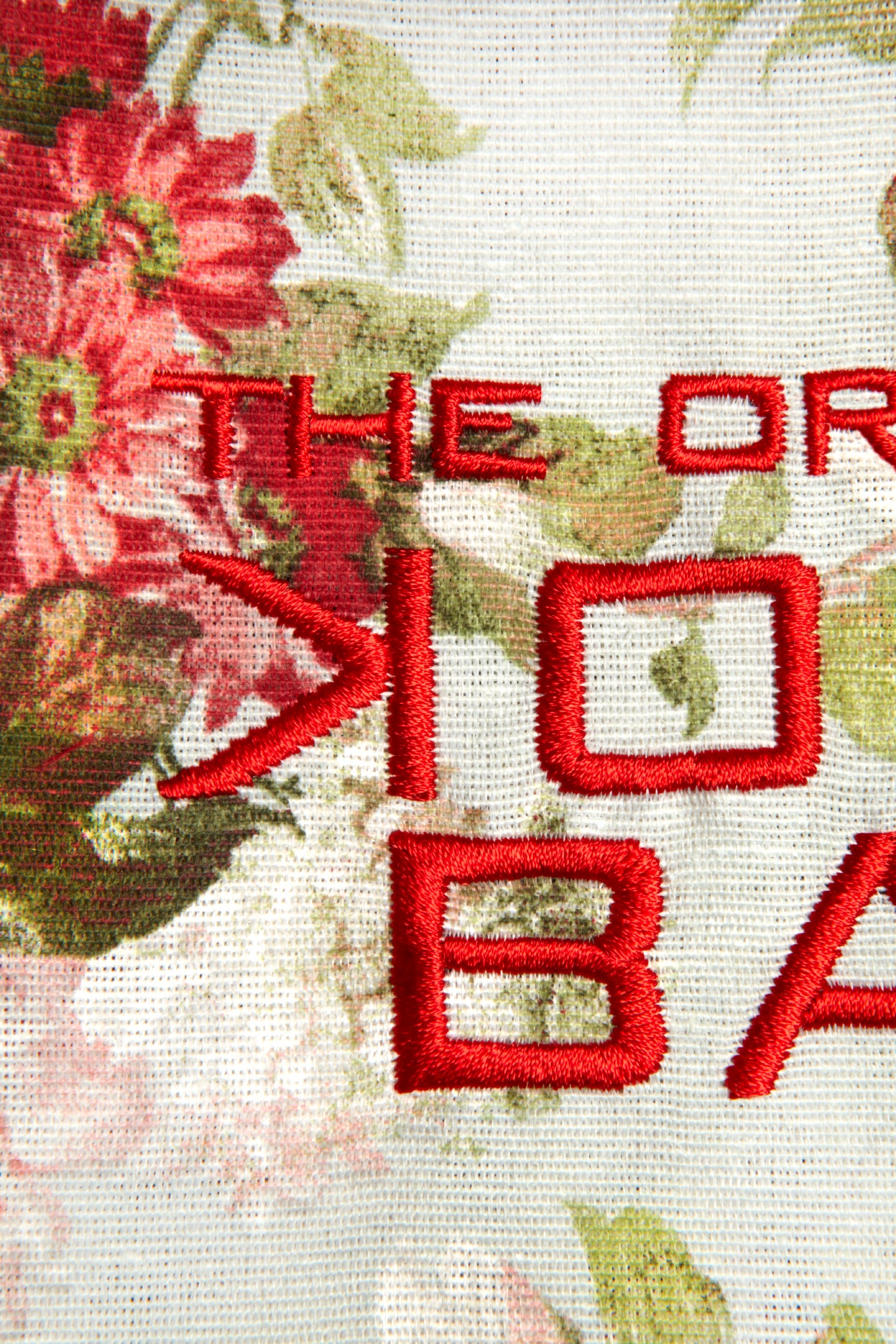 TOTE Bag - Small Flowers with embroidery, lining and two practical pockets