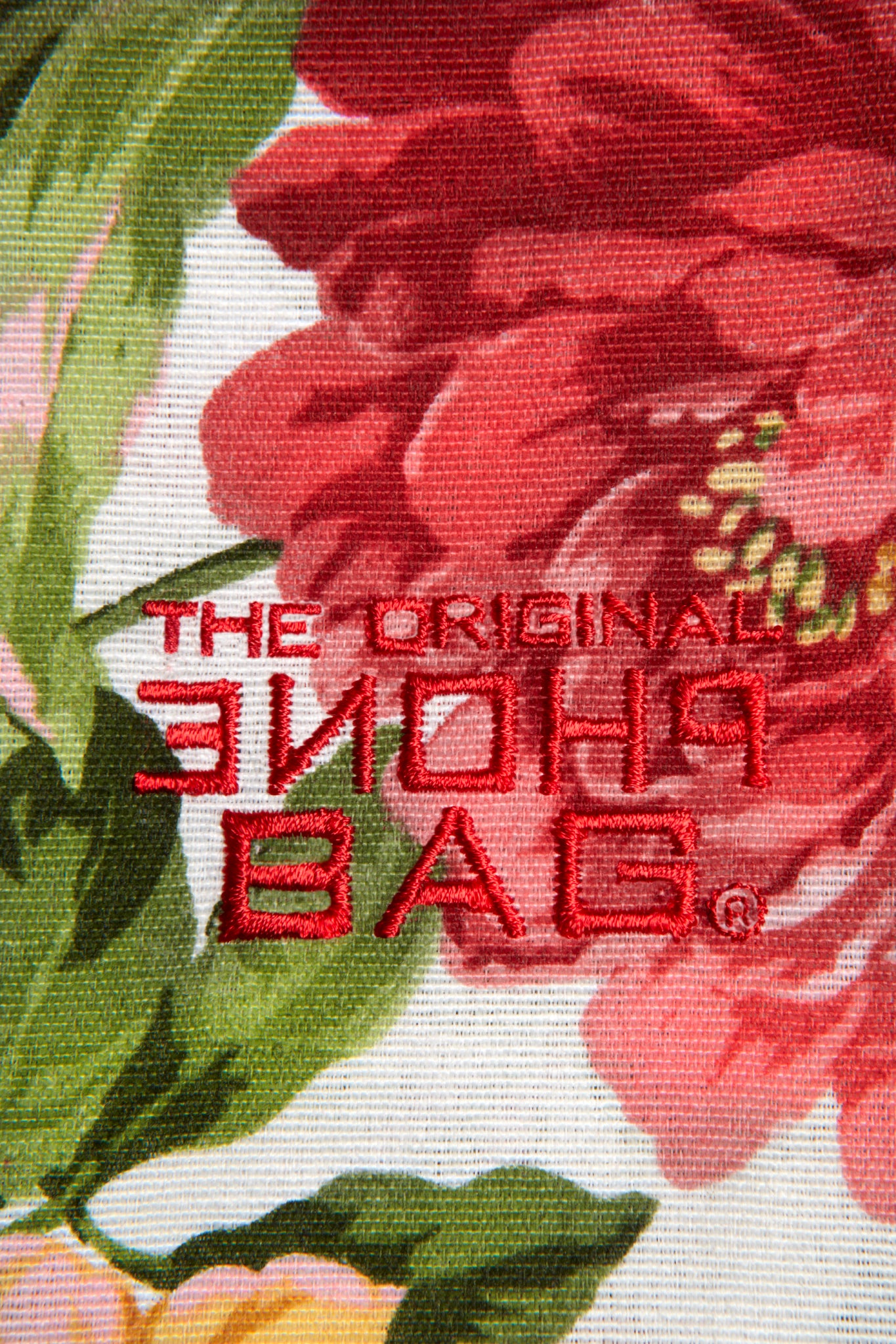 Phone Bag - Big Flowers with embroidery and lining