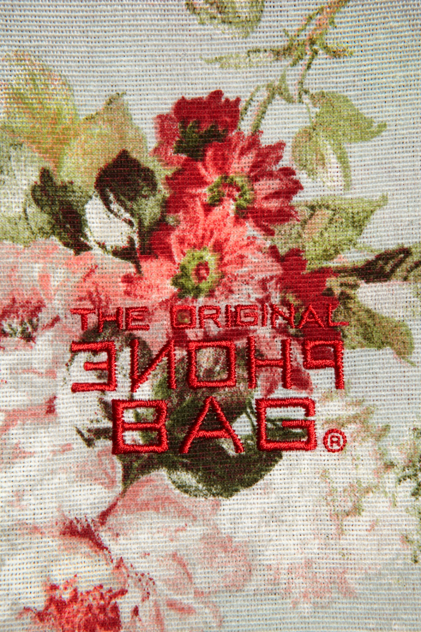 Phone Bag - Small Flowers with embroidery and lining