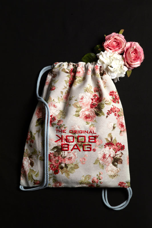 Backpack - Small Flowers with embroidery, lining and two practical pockets