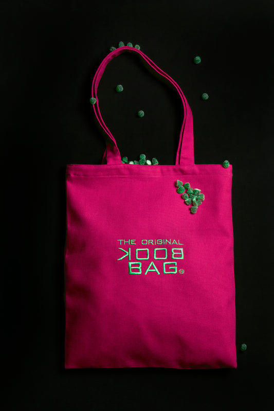 Cotton - TOTE Bag – Fuchsia with inner lining and two practical pockets