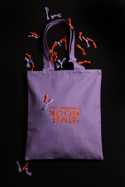 Cotton - TOTE Bag - Purple with inner lining and two practical pockets